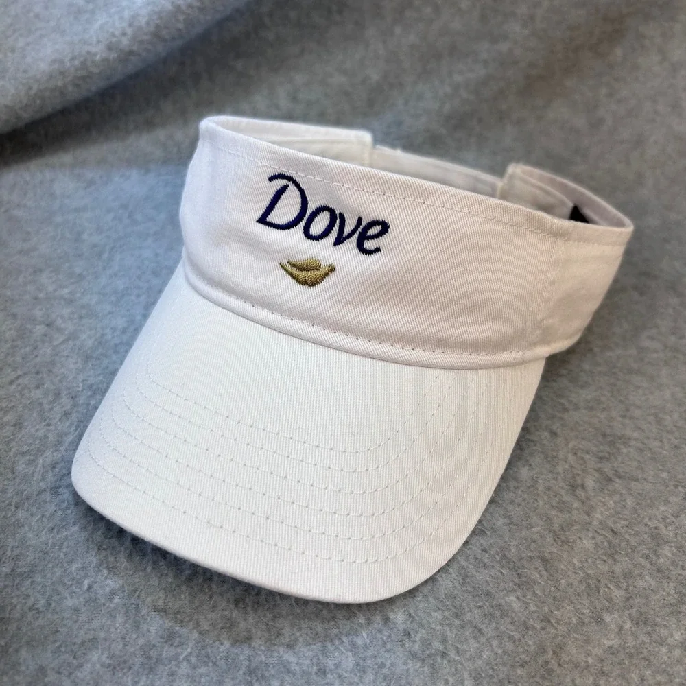 Dove Logo Youth White Otto Sun Visor Adjustable Cotton Twill Hat OSFM